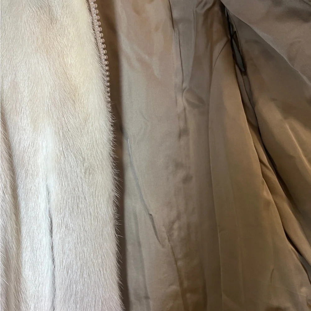 Vintage Short Fur Tan Collared Lined Jacket