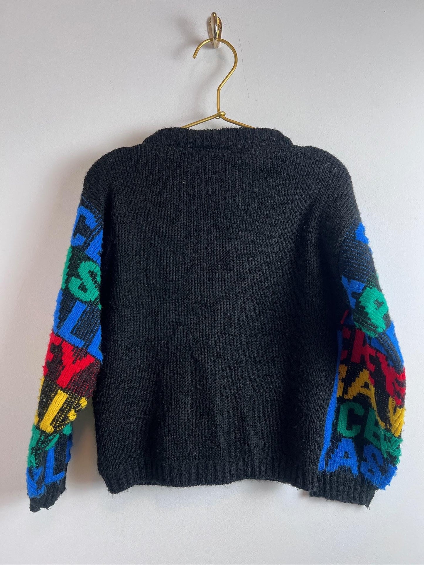 Vintage Kids Knit JJ Poole Sweater Sports 80s