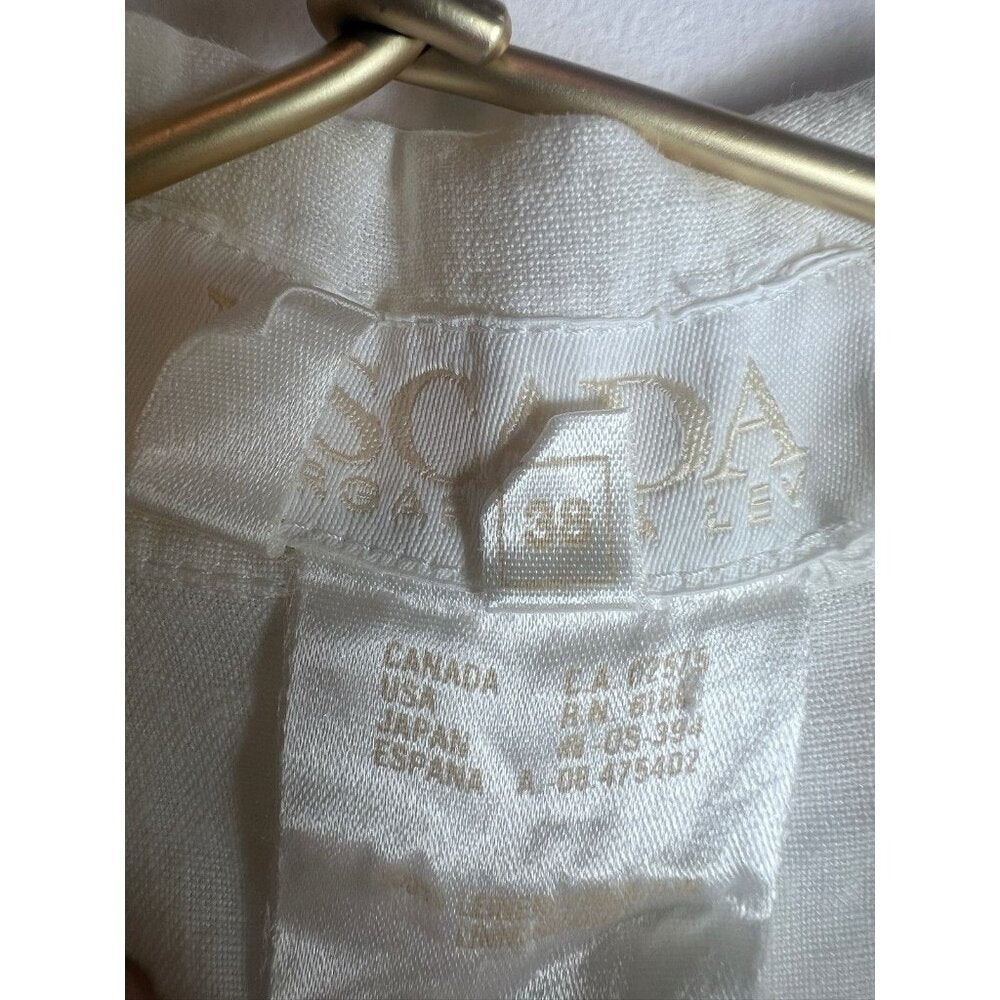Vintage Escada Margaretha Ley Linen Fish Button Down Blouse