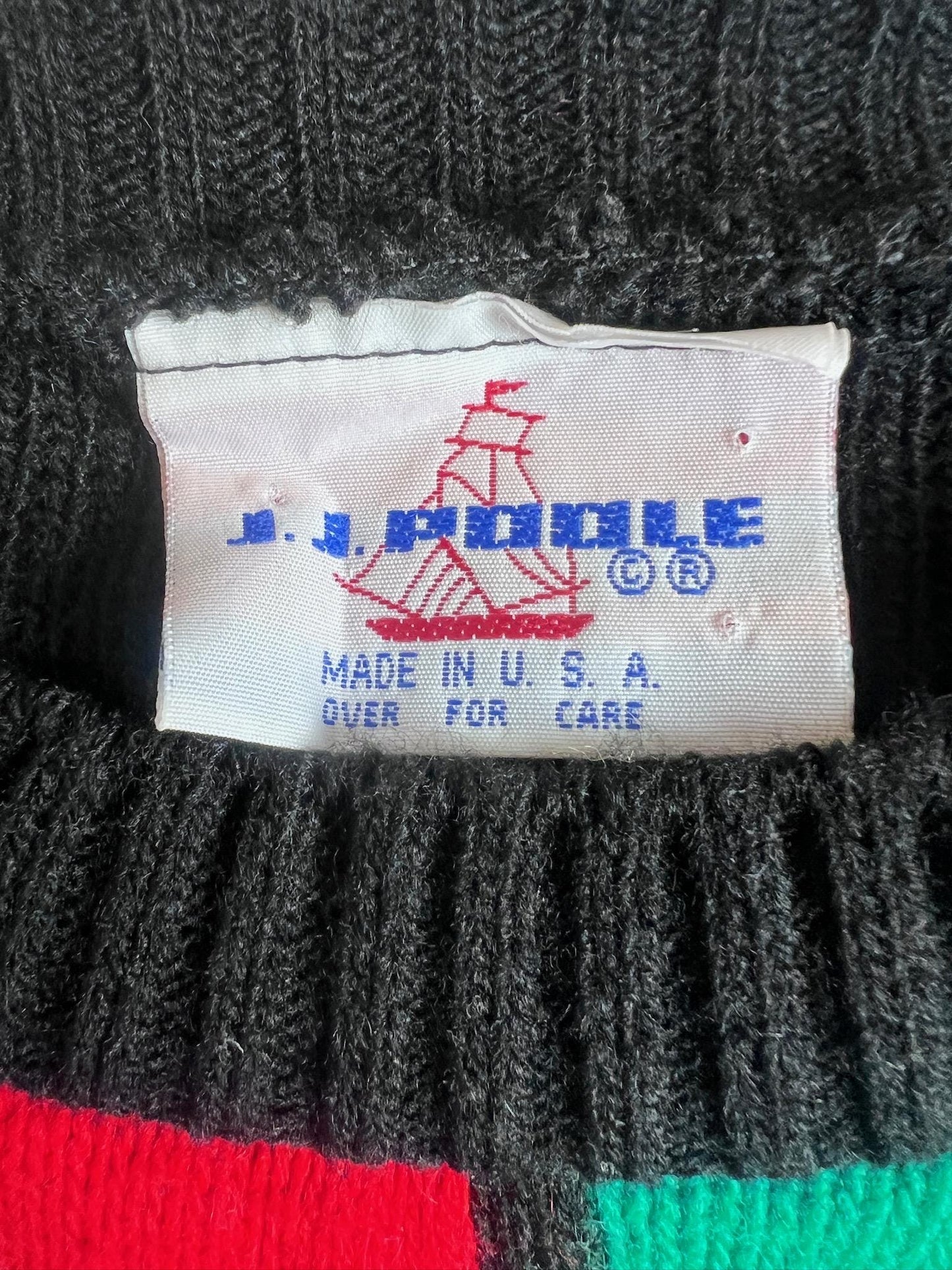 Vintage Kids Knit JJ Poole Sweater Sports 80s