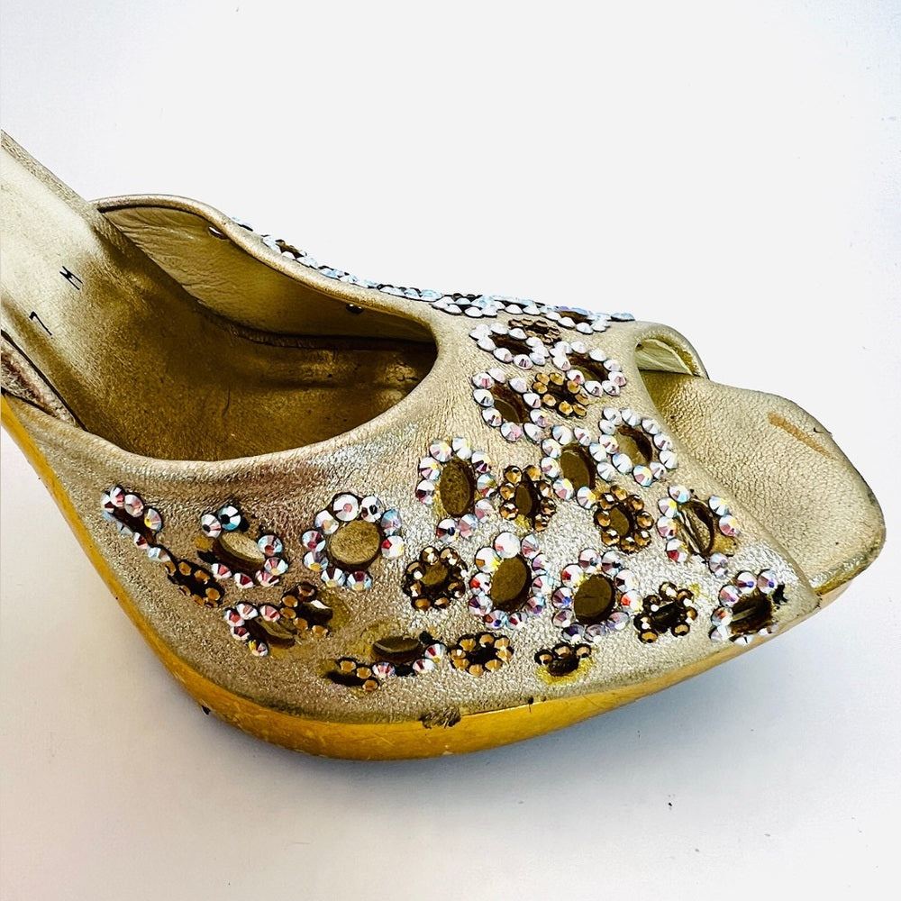 Stuart Weitzman Rhinestone Vintage Mules 7