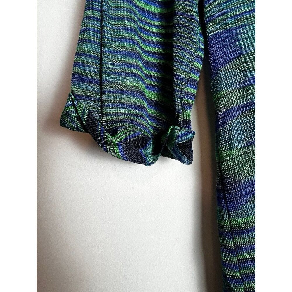 Missoni Wave Stripe Jacquard Knit Shirt Green Short sleeve