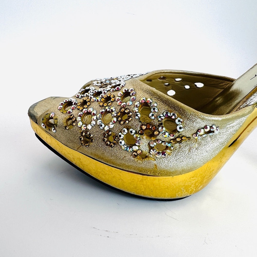 Stuart Weitzman Rhinestone Vintage Mules 7