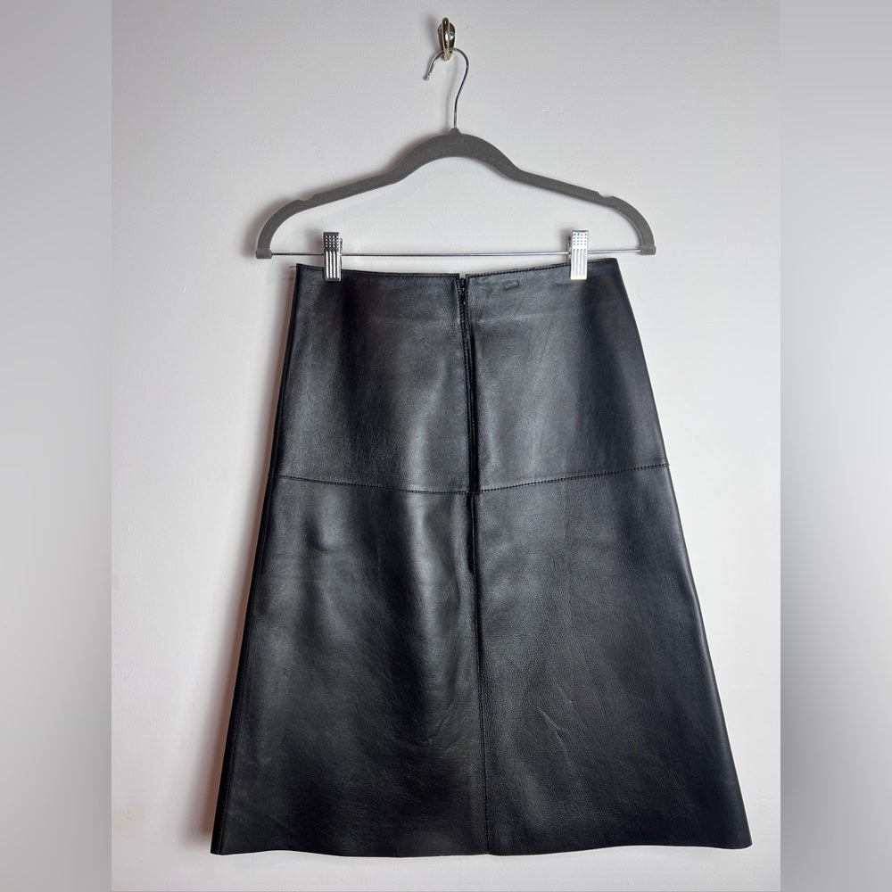Toteme Black Leather Skirt