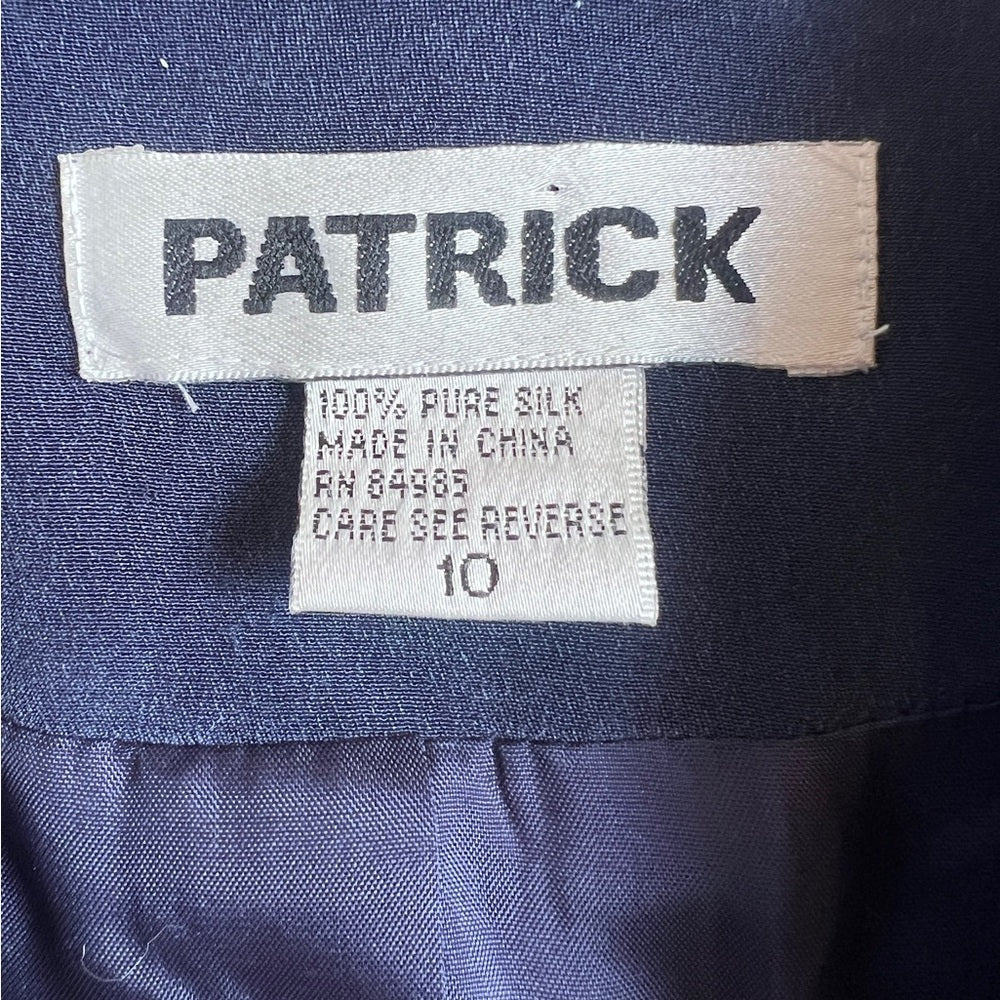 Patrick Collection Vintage Silk Navy Vest Dress