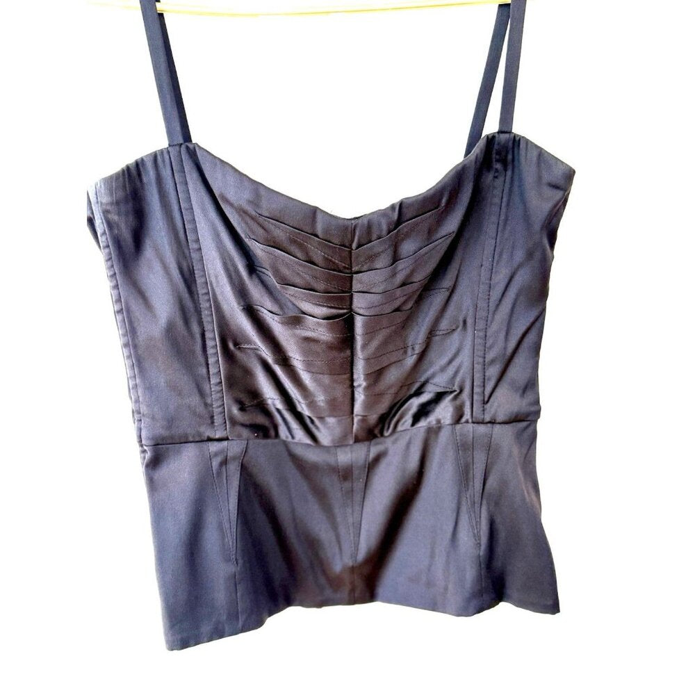 Dolce & Gabbana Silk Black Corset Bustier Blouse Top Italy