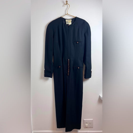 Vintage Black Georges Rech Wool Dress
