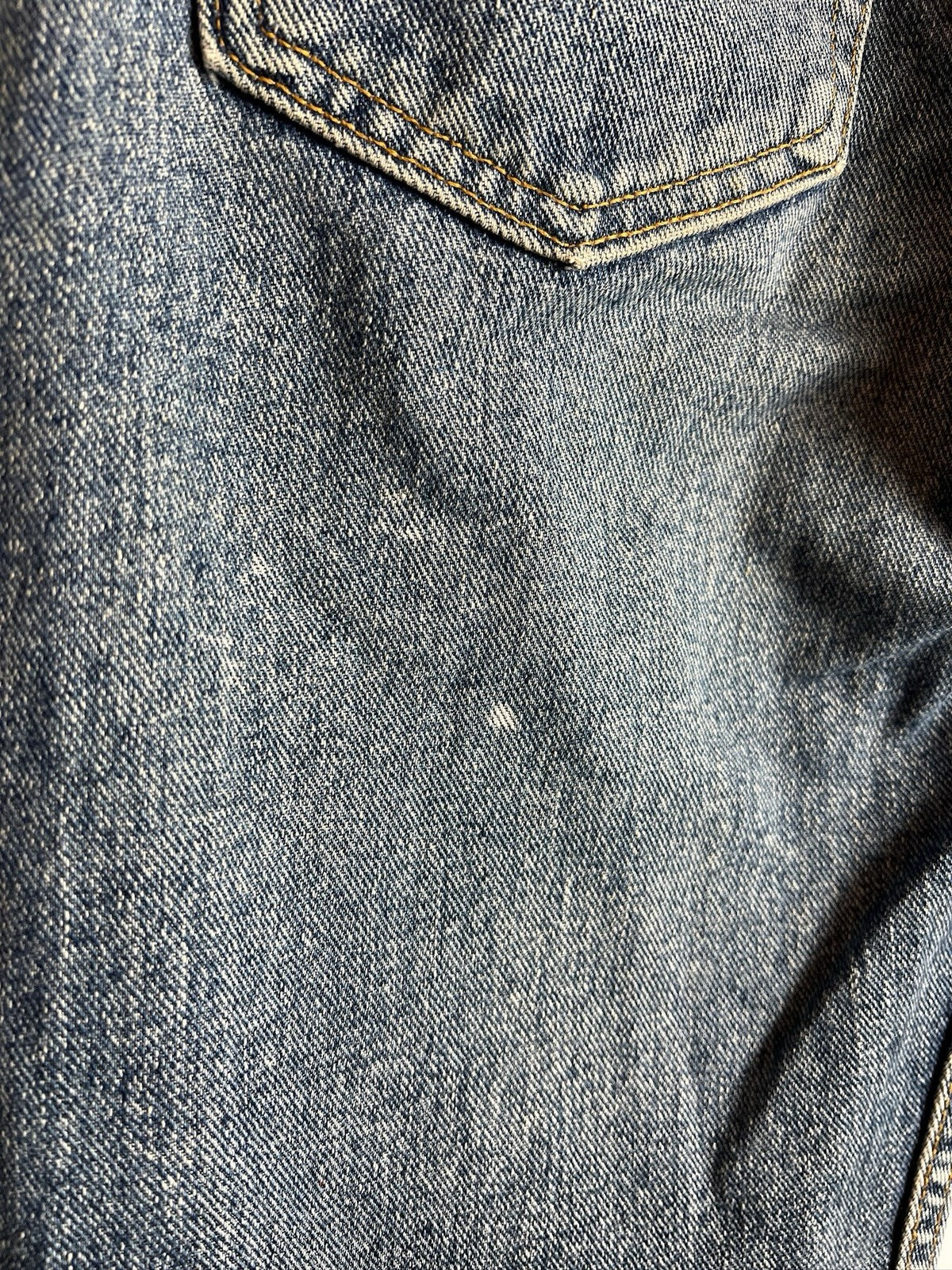 Vintage Levis 505 Jeans 32 Blue Twist Gold Pin
