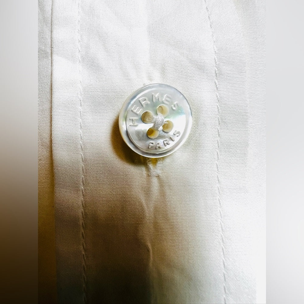 Hermes white  blouse tie 36