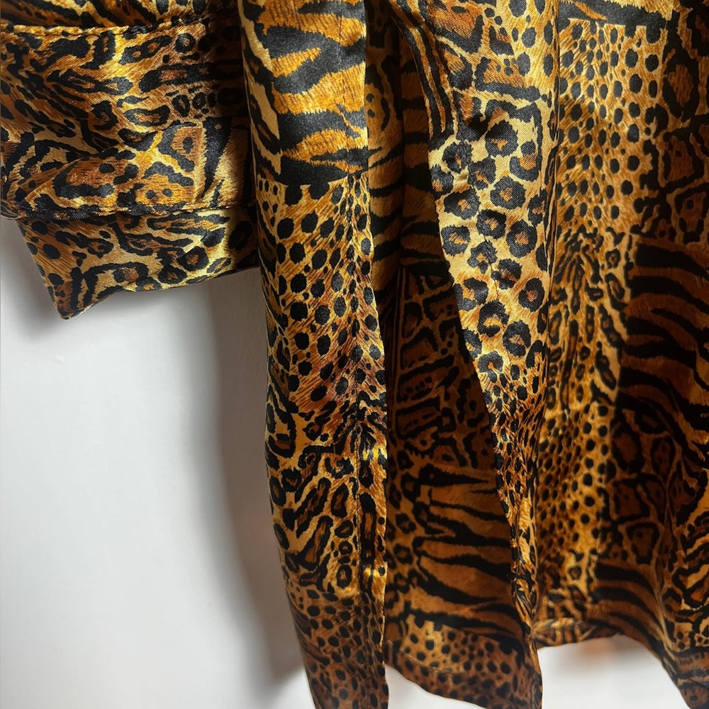 Animal Print Long Sleeve Blouse 1970s