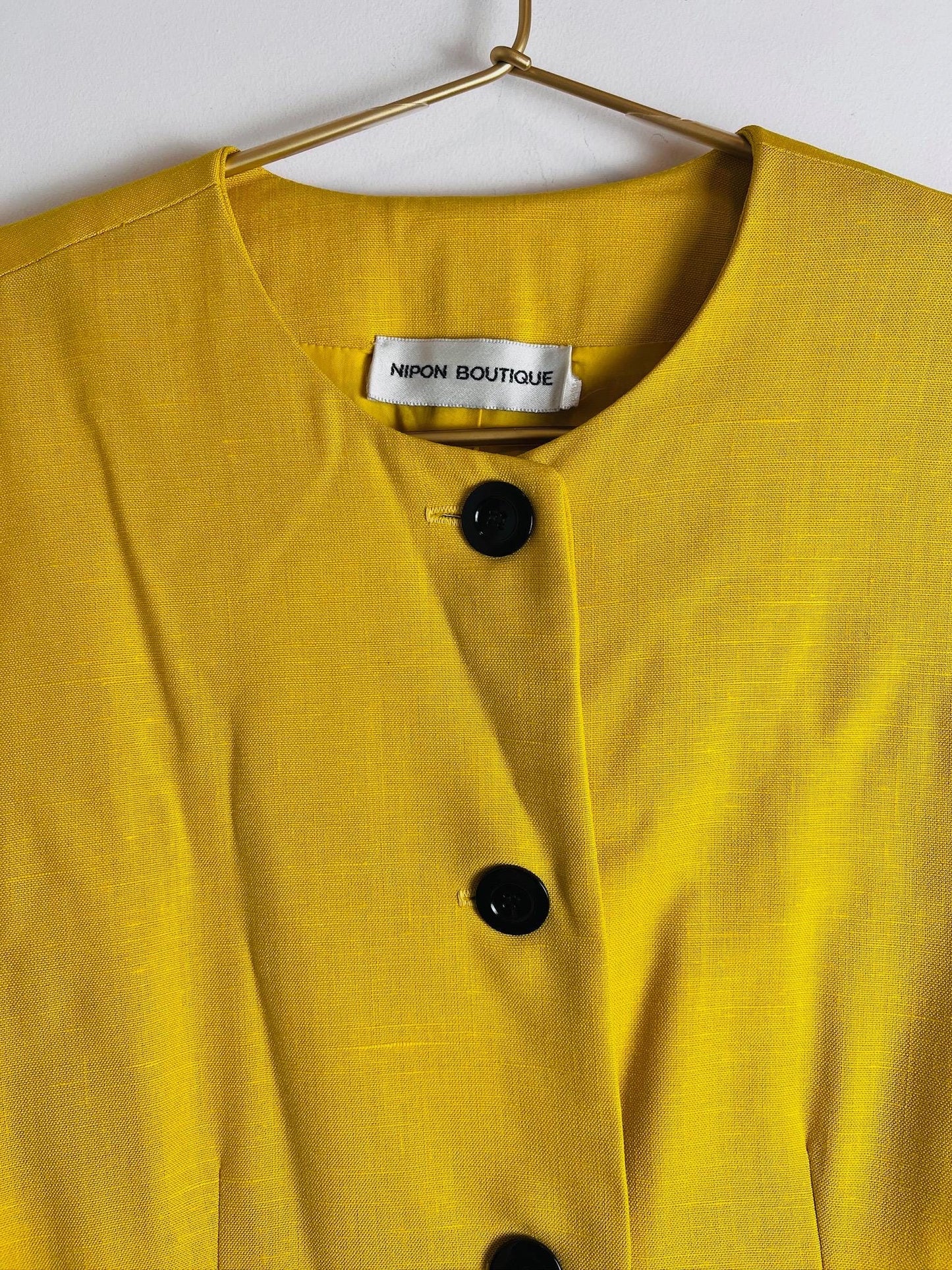Nipon Boutique Vintage Yellow Long Blazer Jacket