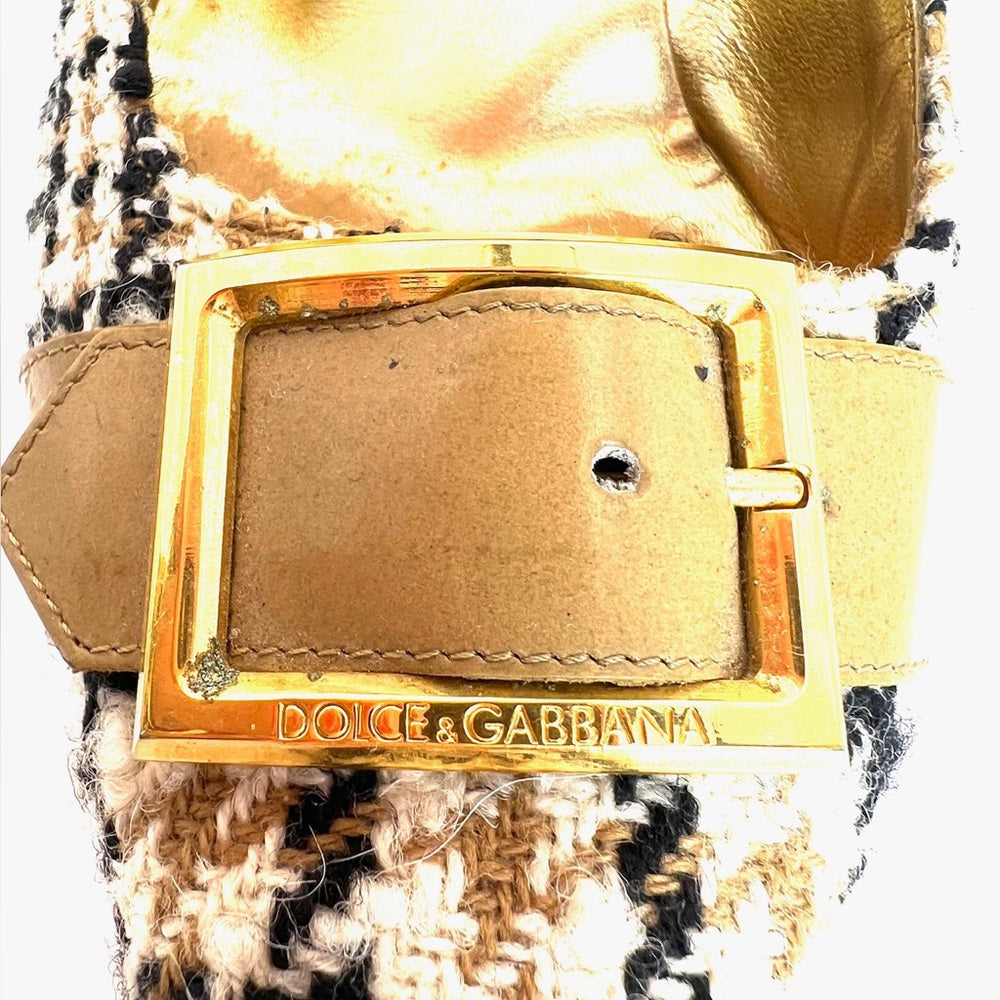 Dolce & Gabbana Houndstooth Heels - Made in Italy 37