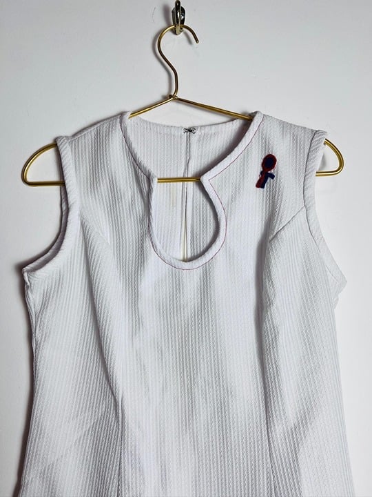 Vintage White Tennis Dress Embroidered