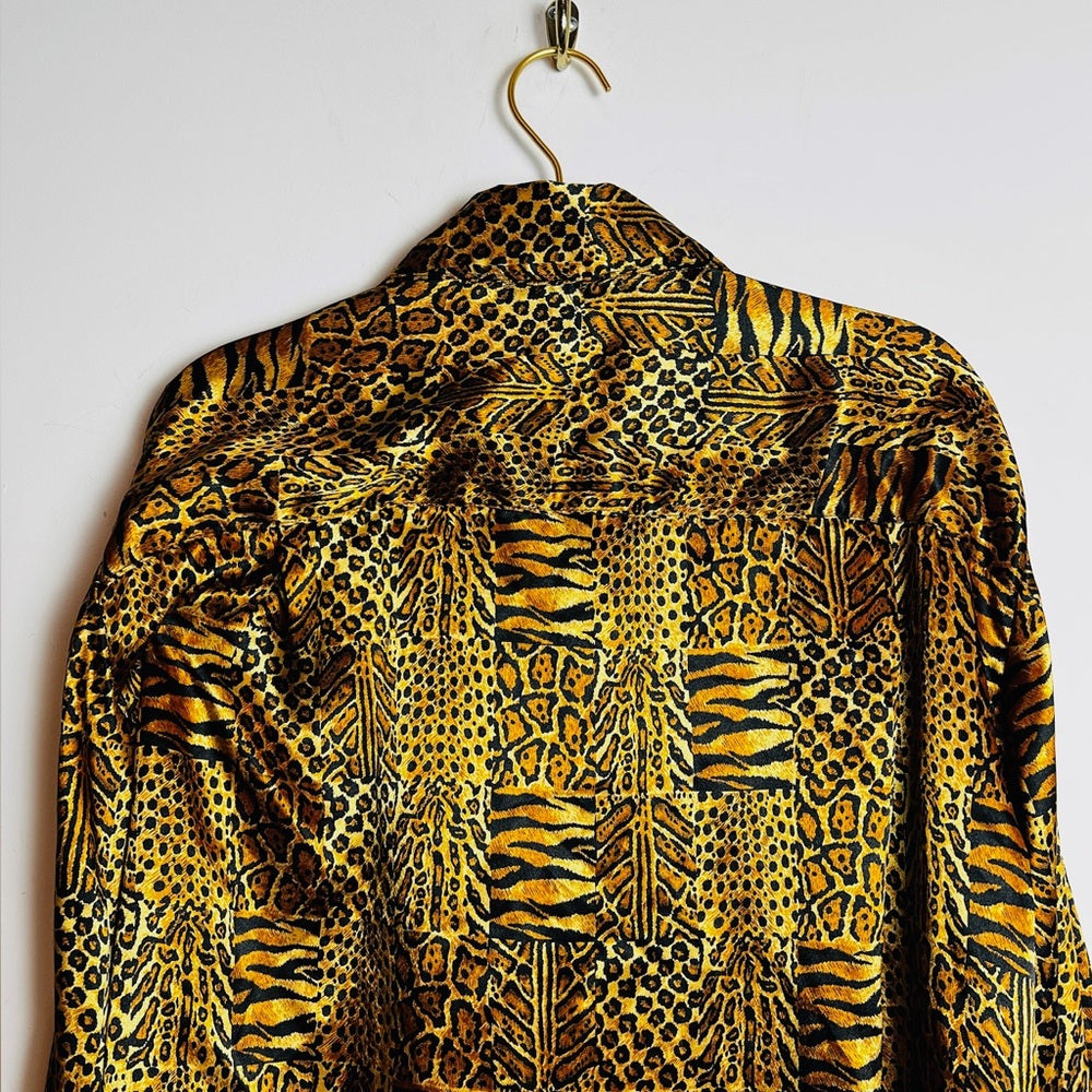 Animal Print Long Sleeve Blouse 1970s