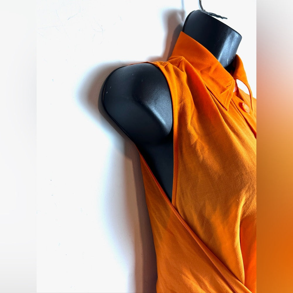 Hermes Orange Tie Blouse Buttondown 36