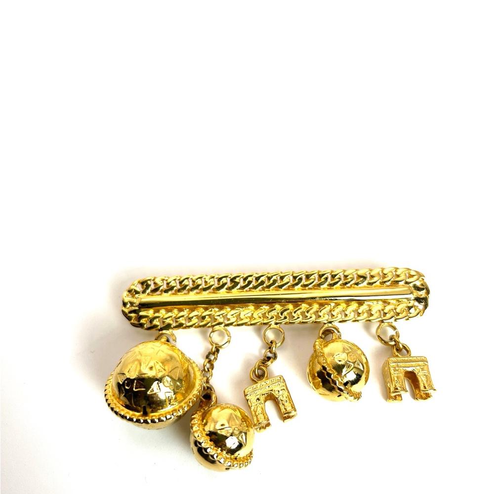 Celine Paris Gold Tone Brooch Arc de Triomphe