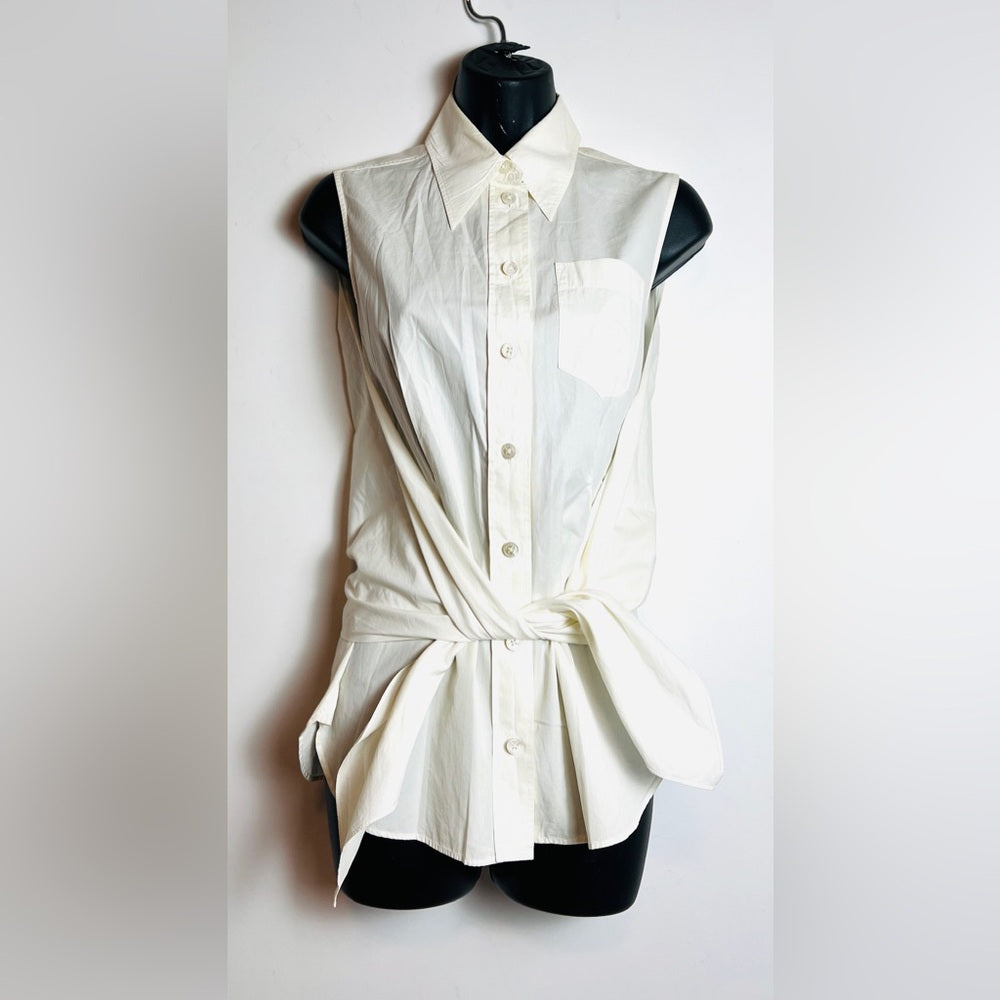 Hermes white  blouse tie 36