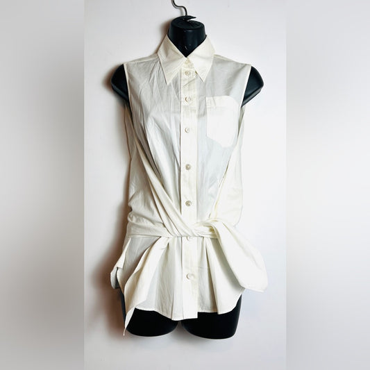 Hermes white  blouse tie 36
