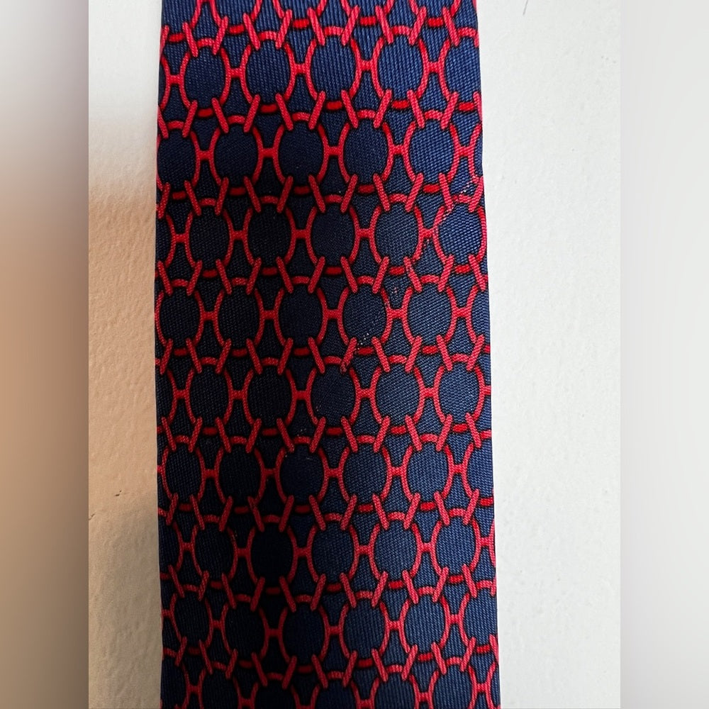 Authentic Hermes Geometric Silk Tie