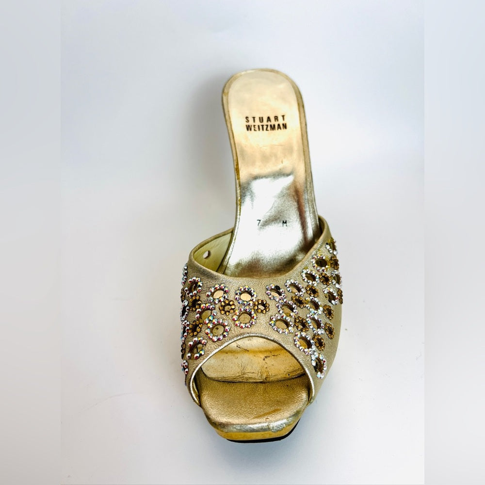 Stuart Weitzman Rhinestone Vintage Mules 7