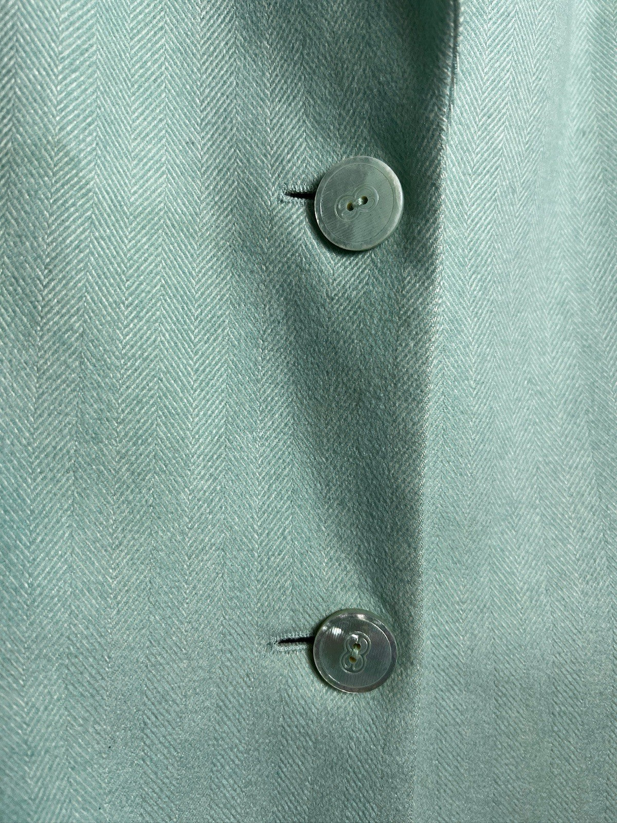 Escada Light Blue Mint Wool Breasted Blazer 42