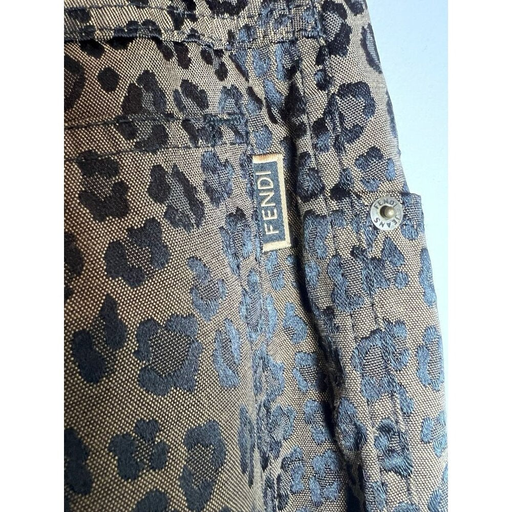 Vintage Fendi Leopard Cheetah Animal Print Pants Jeans