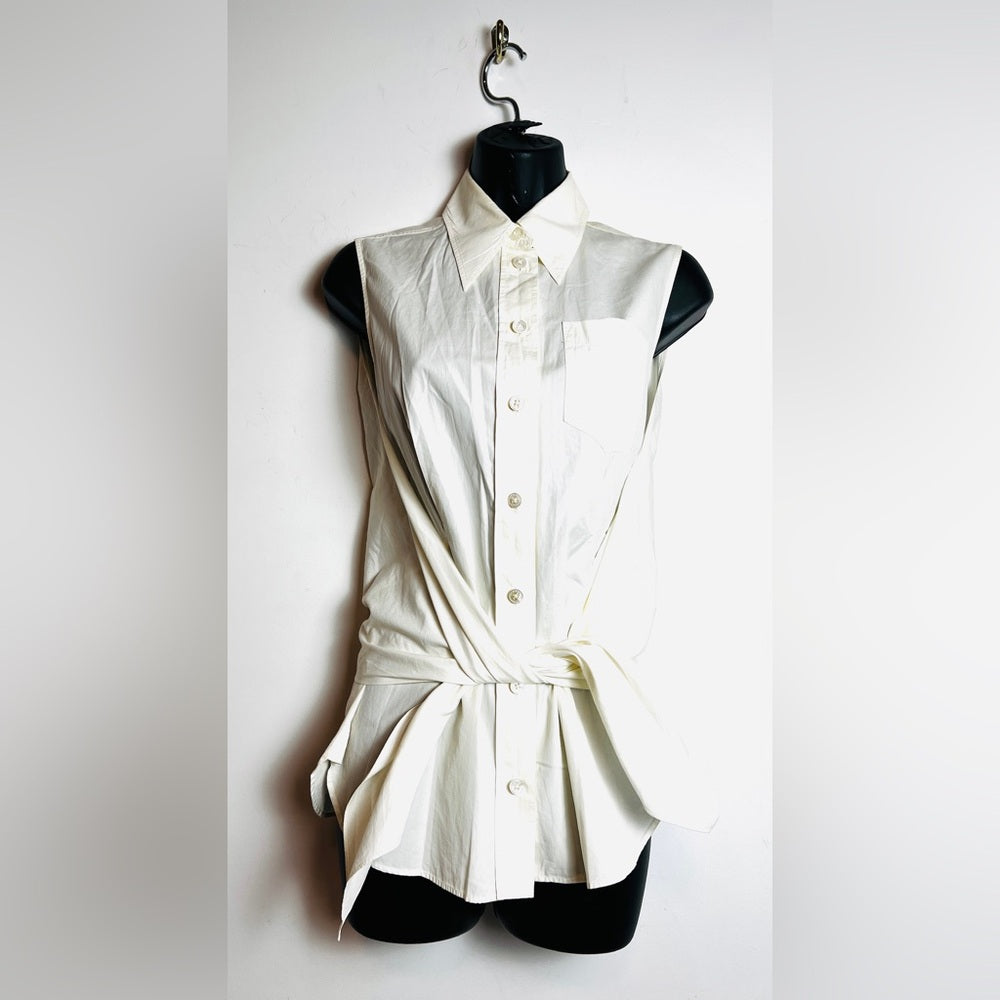 Hermes white  blouse tie 36